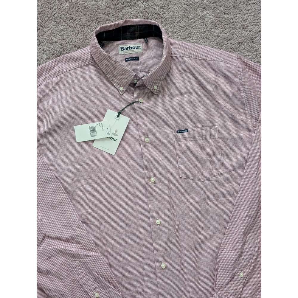 NWT Barbour Turner Shirt Mens XL Button Down Tailored Fit Port Long Sleeve